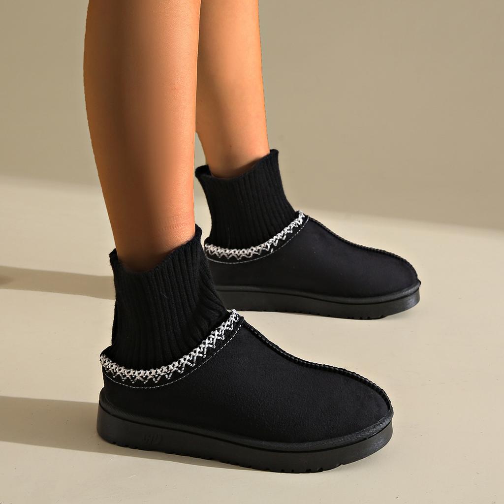 Mao Mao thick-soled slippers women's 2025 winter new fur integrated outer wear heightened bag head drag thickened velvet snow boots