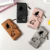 Black Striped Cat Women's Long Wallet Multi - functional Snap Coin Purse Cute Cat Design Gift for Cat Lovers Daily Commute Outdoor Travel Family Use
