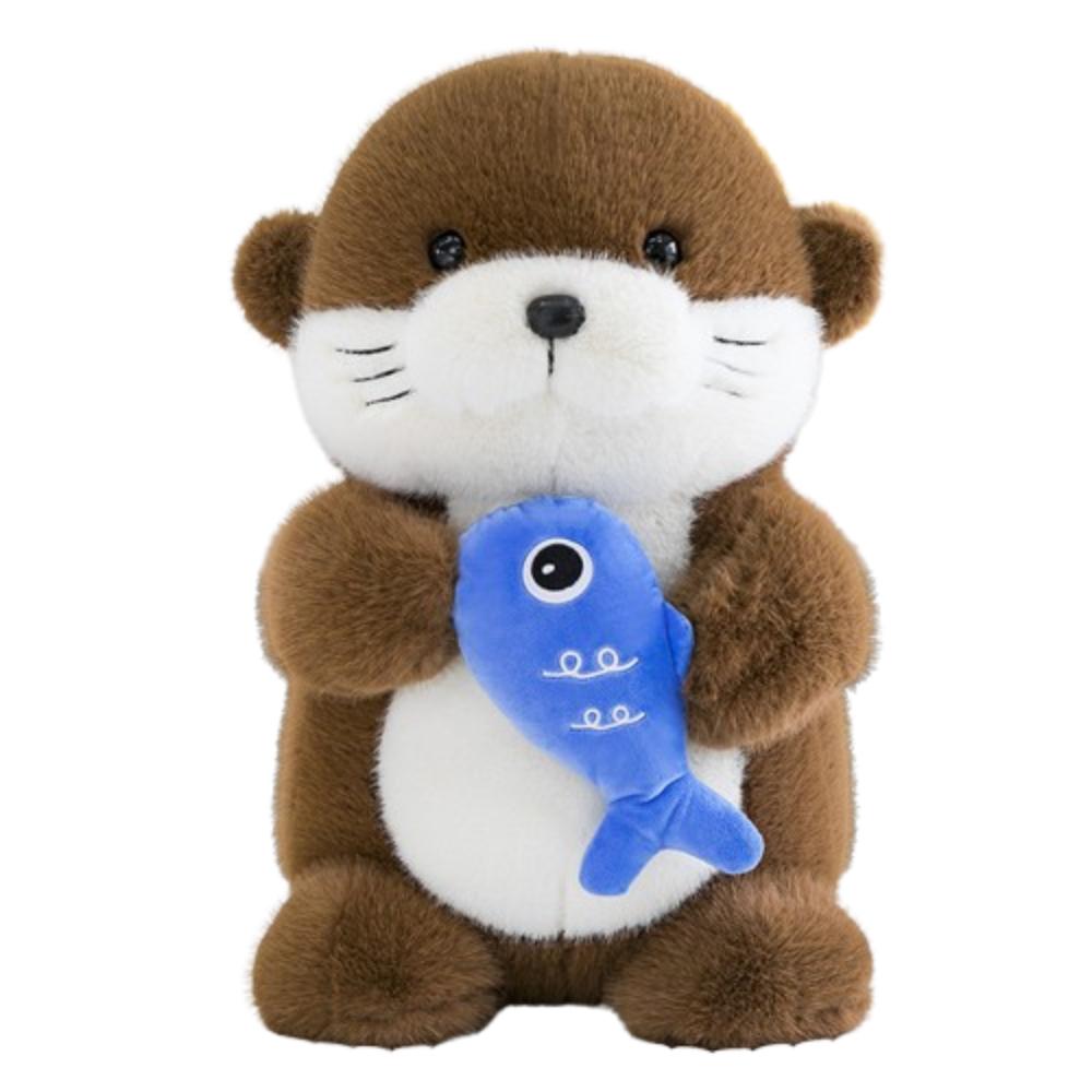 Collection Holding Fish Otter Doll Soft Stuffed Otter Doll Pillow  Children Girls Boys