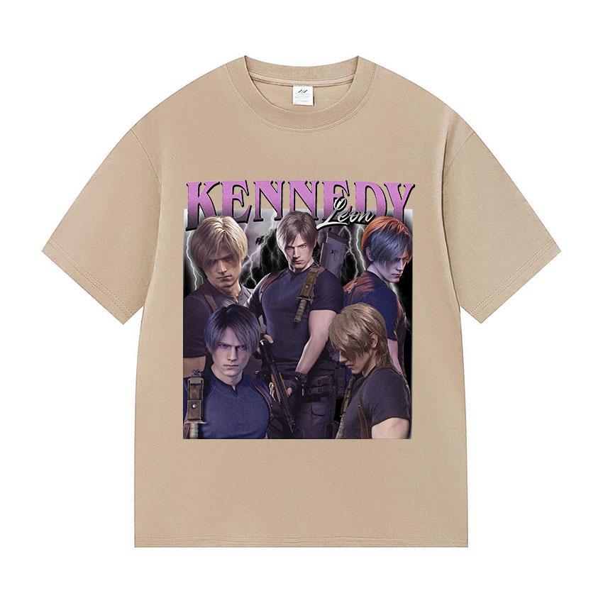 Limited Leon S Kennedy Retro Graphic T Shirt Men's Fashion 100% Cotton Short Sleeve T-shirt Y2k Unisex Harajuku Clothing Tshirts