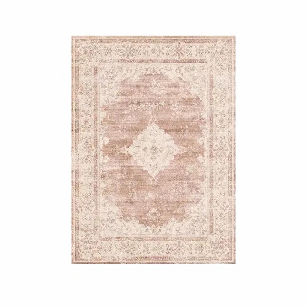 Vikama Bohemian Faux Wool Rug - Ultra-Thin, Stain-Resistant,Non-Slip Carpet For Study Room & Living Room,Soft Floor Mat Home Dec