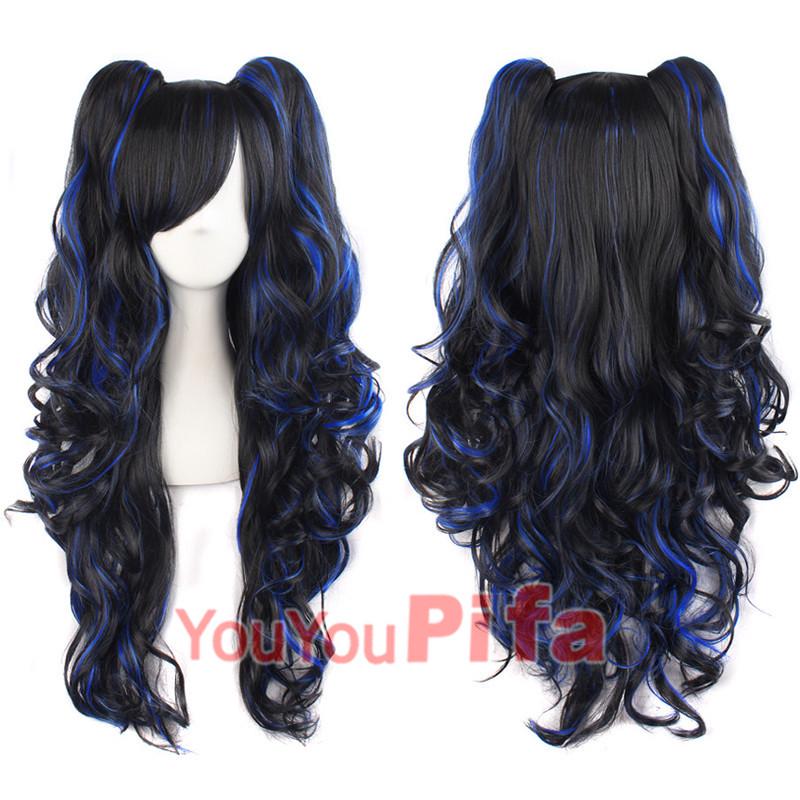 Lolita Double Ponytail Curly Cosplay Wig with Tiger Clip