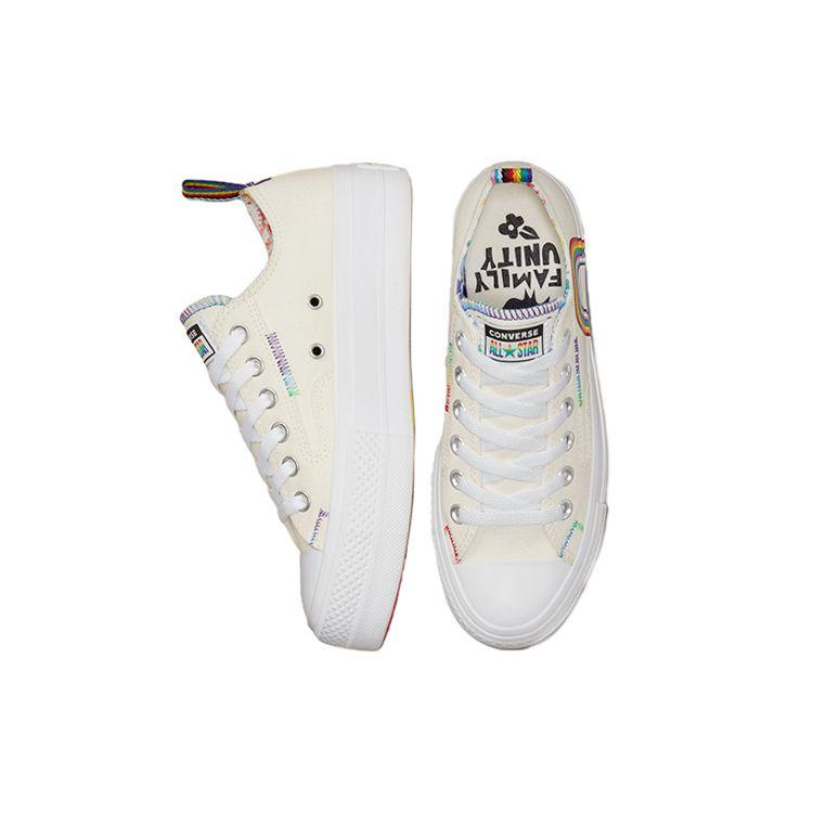 Converse Chuck Taylor All Star Lift Platform Low Pride Unisex Sneakers Cream Egret University-Red A02264C