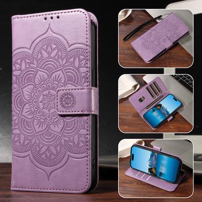 Press Sunflower Phone Case for Samsung Galaxy A13 A14 A15 A21 A22 A23 A24 A25 A31 A32 A33 Series Clamshell, Wallet, Faux Leather