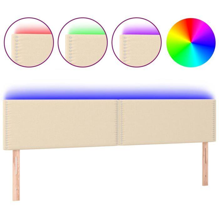 VidaXL LED Headboard Bedroom Furniture Double Bed Accessory Head of Bed Frame Interior Cream 3121499