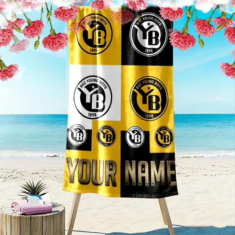 Name Custom BSC Young Boys Print Beach Towel, Large Soft Quick Dry Towel for Beach Camping Swimming