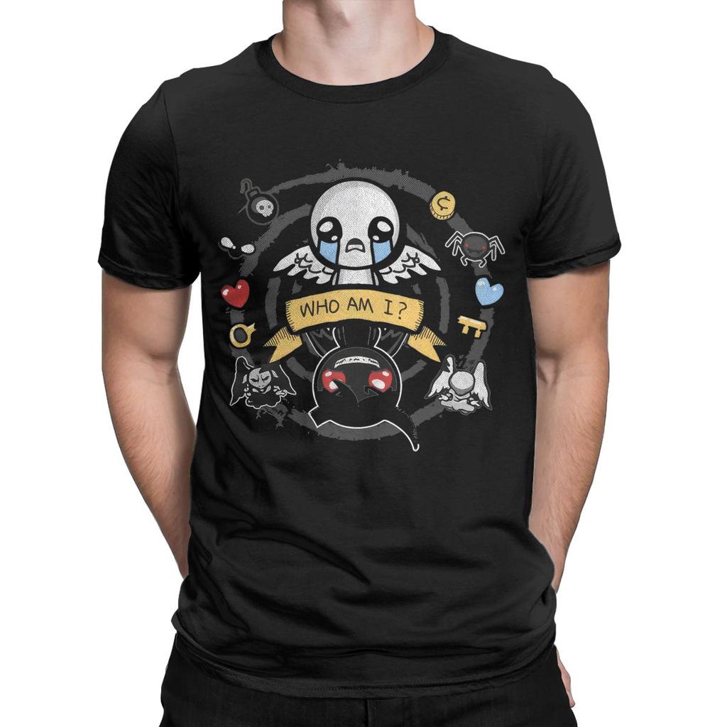 The Binding Of Isaac Who Am I Men T Shirt Hipster Tee Shirt Short Sleeve Crewneck T-Shirt Cotton Gift Idea Tops