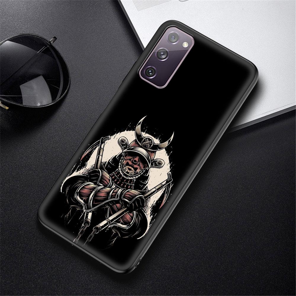 Samurai Black Soft Phone Case for Samsung Galaxy S21 S20 FE Note 20 Ultra S10 Lite S9 Plus S8 S10e TPU Cover Shell