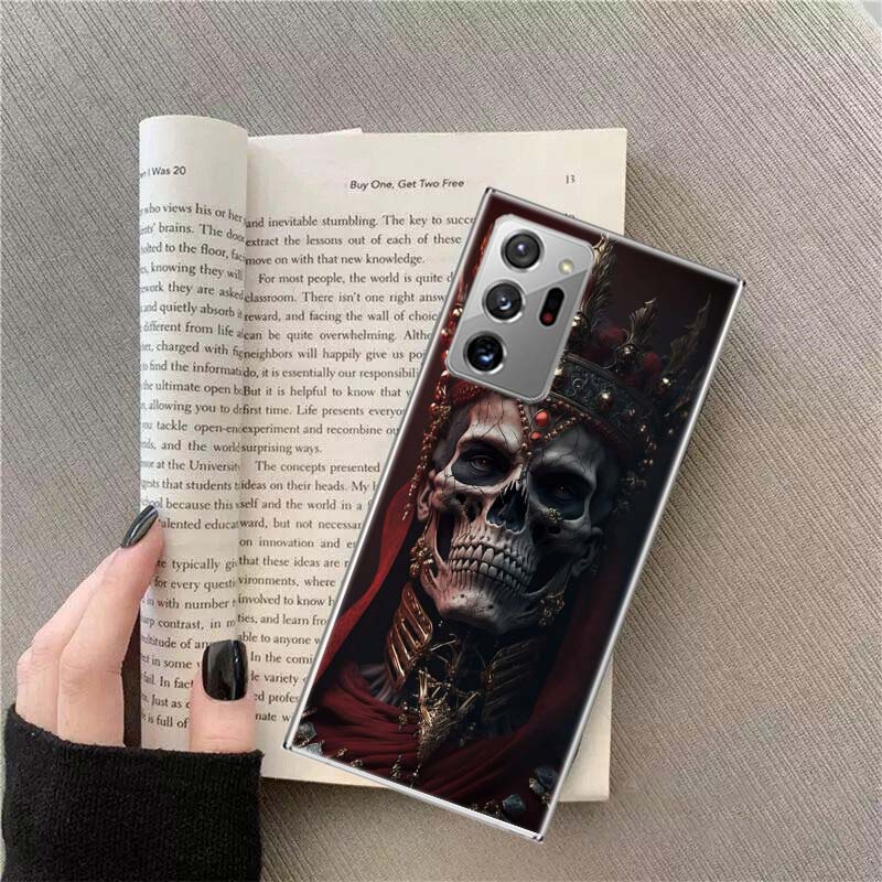 Crown Skeleton Emperor Phone Case For Samsung Galaxy S25 Edge S24 S23 FE S22 S26 Ultra S21 S20 S10 Plus Capa Soft