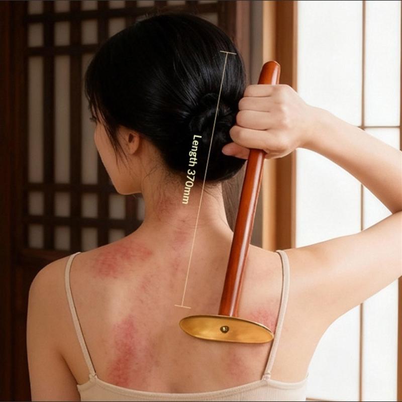 Holz & Messing Gua Sha Werkzeug - Natürliche Massage für Gesicht/Körper, Lymphdrainage, Hautpflege & Schmerzlinderung