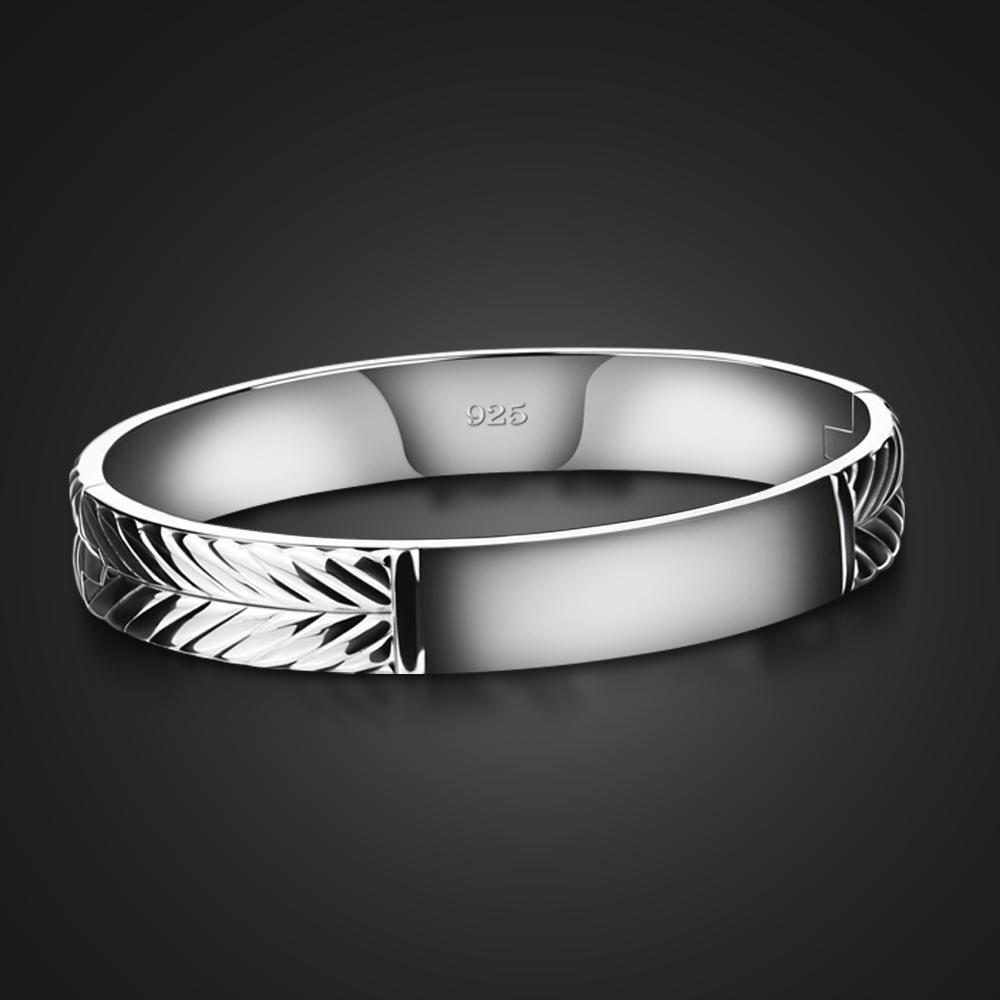 Pulsera Punk de plata de ley 925 abierta y ajustable para mujeres, brazaletes con dijes, pulseras para parejas, joyas para hombres, regalos 