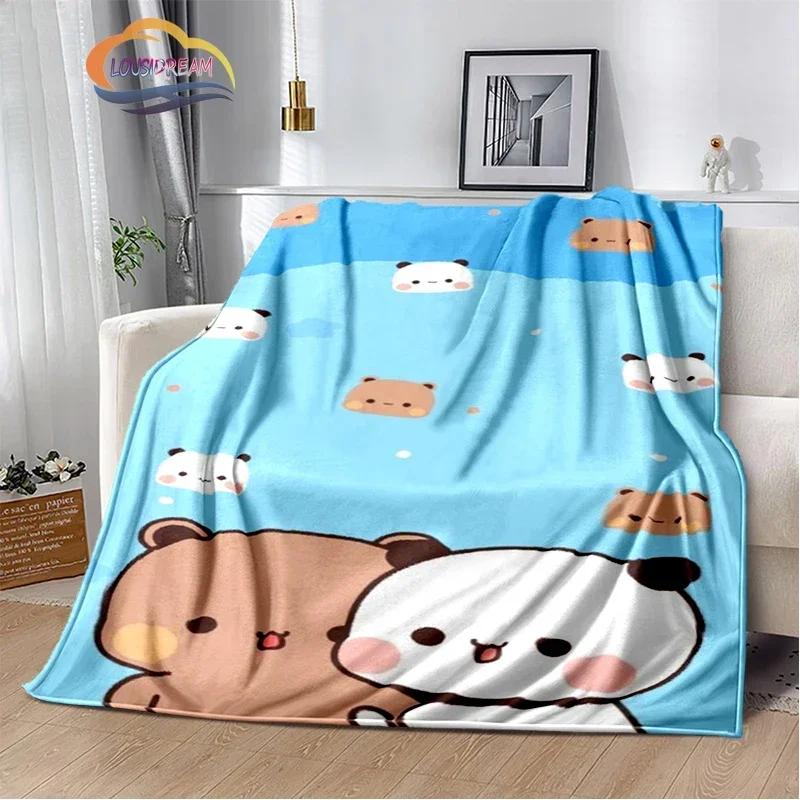 Cartoon Print Bear and Pa Blanket Cute Bubu  Dudu Series  Kids Warm Flannel Soft Comfortable Home Bed