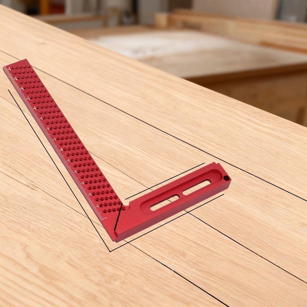 

160MM Precision Square Scribing Marking Gauge, Aluminum Height Gauge Woodworking Cross Calibration Hole Ruler Measurement Tools