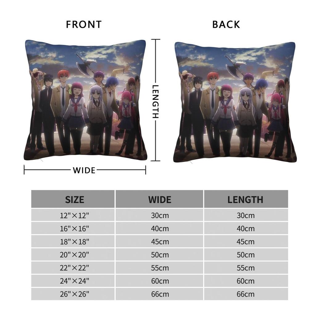 Anime Angel Beats Square Pillowcase Pillow Cover Cushion Zip Decorative Comfort Throw Pillow for Home Bedroom