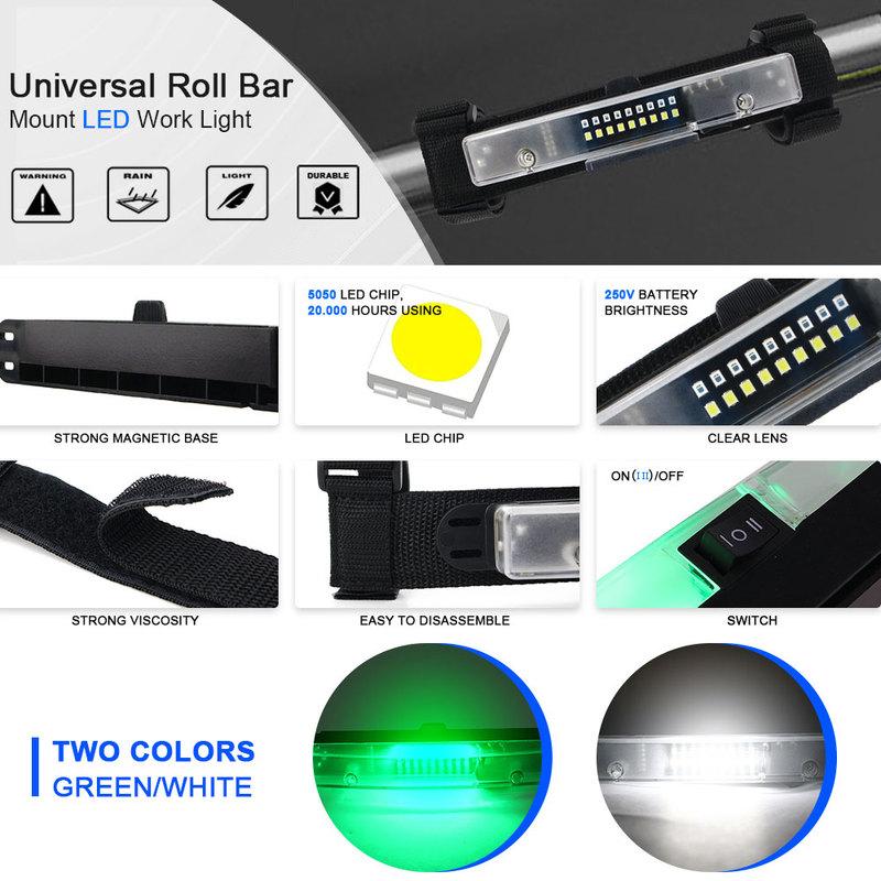 Universal Roll Bar Mount LED Work Light For UTV Polaris RZR XP Turbo Ranger General Can-Am Commander Defender Maverick Off Road