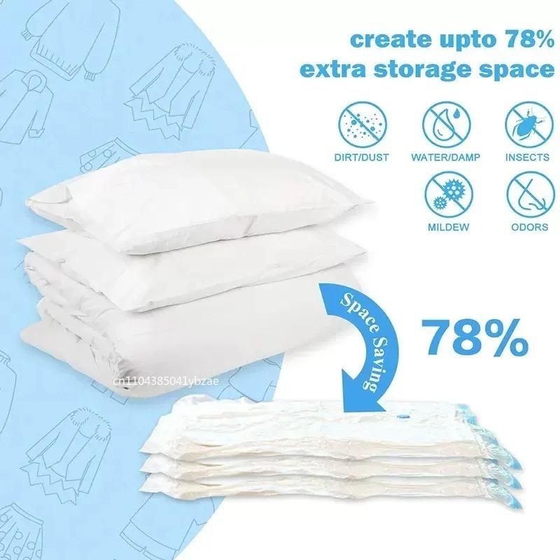1-10pcs Thickened Vacuum Compression Bag,Transparent Quilt Vacuum Bags, Storage Bags, Household Clothing Storage and Sorting Bag