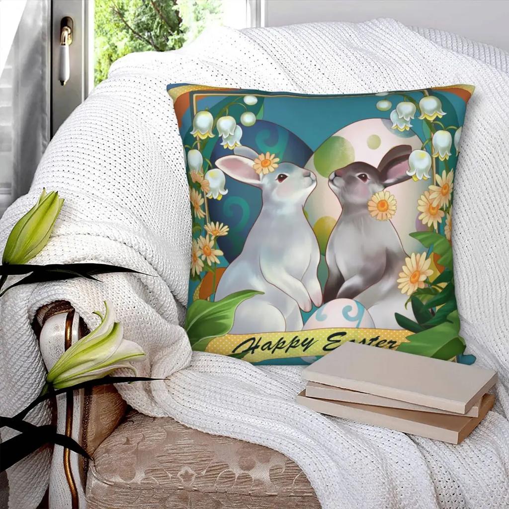 Easter Rabbit Pillowcase Double-sided Printing Cushion Cover Decoration Easter Pillow Case Cover Living Room Drop Shipping X