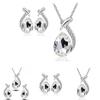 Austrian Crystal Jewelry Sets With Elegant Peacocks Drop Earrings And Necklace Featuring White Alloy Materials
