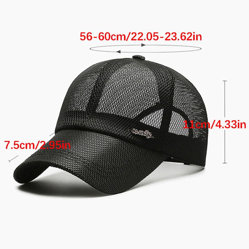 Canada Summer For Men Letter Mesh Baseball Cap Sports Sun Visor Breathable Snapback Hat Male Outdoor Stylish Simple Solid Kpop
