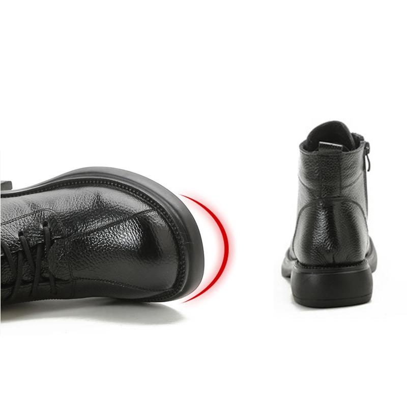 Genuine Leather Women Ankle Boots Natural Skin Warm Winter Short Boots Fashion Woman Shoes Booties Med Heel Footwear