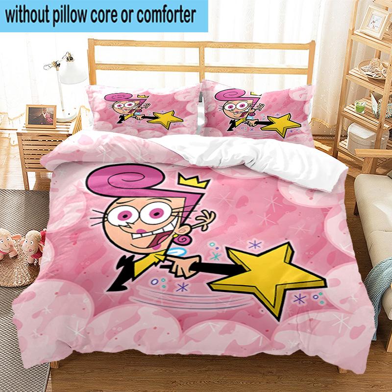 3PCS Fairly Parents 3pcs Bedding,Including 3PCS Duvet Cover And 2pcs Pillowcases Perfect for Christmas,Ideal for Bedroom, Dormitory