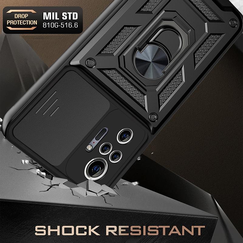 For Xiaomi Redmi 12 13C 4G Camera Shockproof Armor Case Redmi Note 10 10S 11 11S 12 13 Pro X5 X6  Car Magnetic Holder Ring Cover