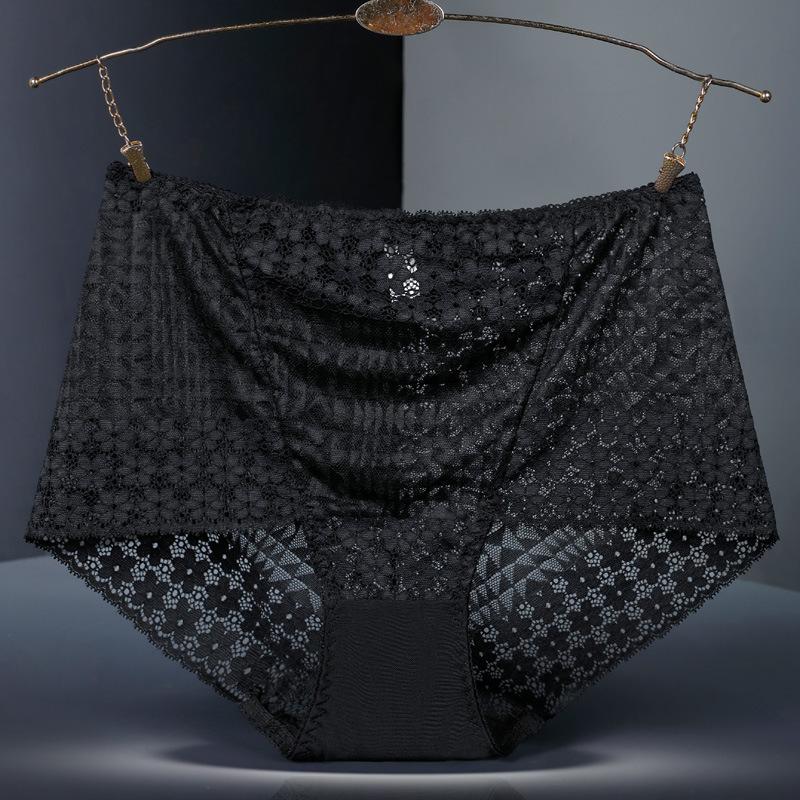 

Сексуальное кружевное женское нижнее белье с высокой талией и подтянутым животом, приподнятыми ягодицами, без каких-либо следов, трусики 4XL чёрный