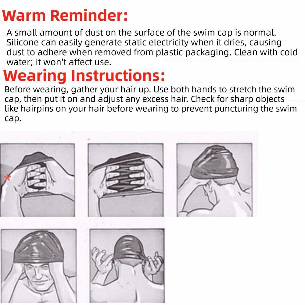 Non-Slip Silicone Swim Cap Elastic Wrinkle Free Snorkeling Cap Durable Long Hair Protection Waterproof Bathing Cap Swim Training
