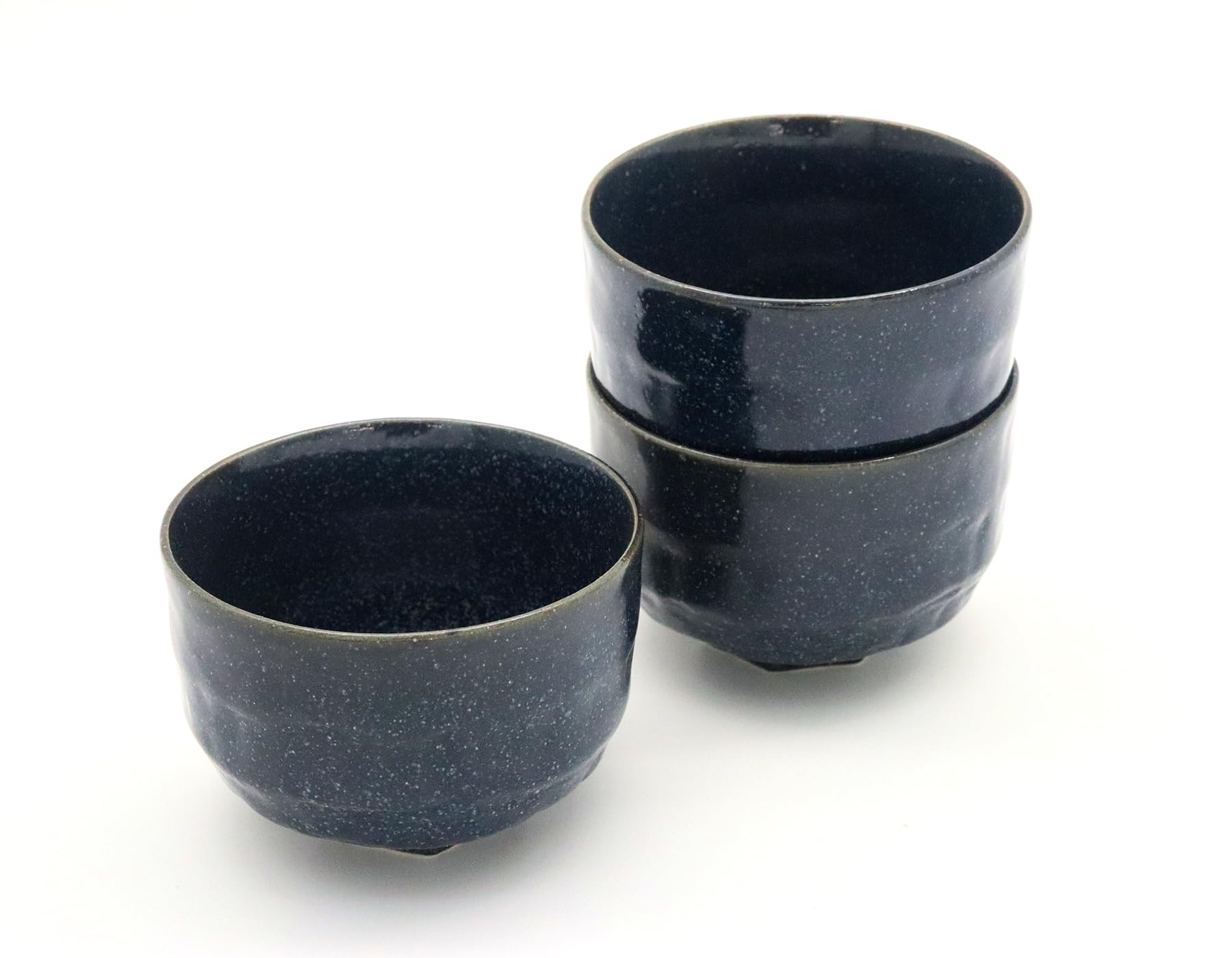 

Mino Ware Japanese Cafe Series Echigo Bowl Small Indigo Snow of H7 x W10 x [Matcha & Bowl] (Set 3) (Size D10cm)