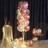 1Set Floor Balloon Column Kit With Stand, Base and String Lights For Background Decoration Bachelorette,Weddings, Birthday Party