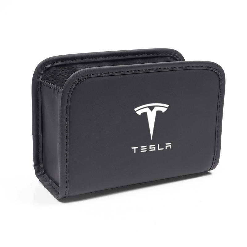 Car Interior Storage Box Multi Functional Leather Bag Accessories For Tesla Model 3 Model S Model X Model Y Cybertruck Roadster