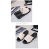 Women's Simple Wedge Sandals Summer New Breathable Casual Knitted Fabric Fish Mouth High-heeled Flip Slippers