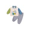 Kids' Loose Autumn Polo Sweatshirt & Pants Set