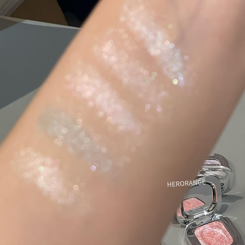 Diamond Highlighter Single Color Eyeshadow with Fine and Sparkling Shimmer, Applies Evenly and Richly, Waterproof Eyeshadow, Soft Texture Eye Makup