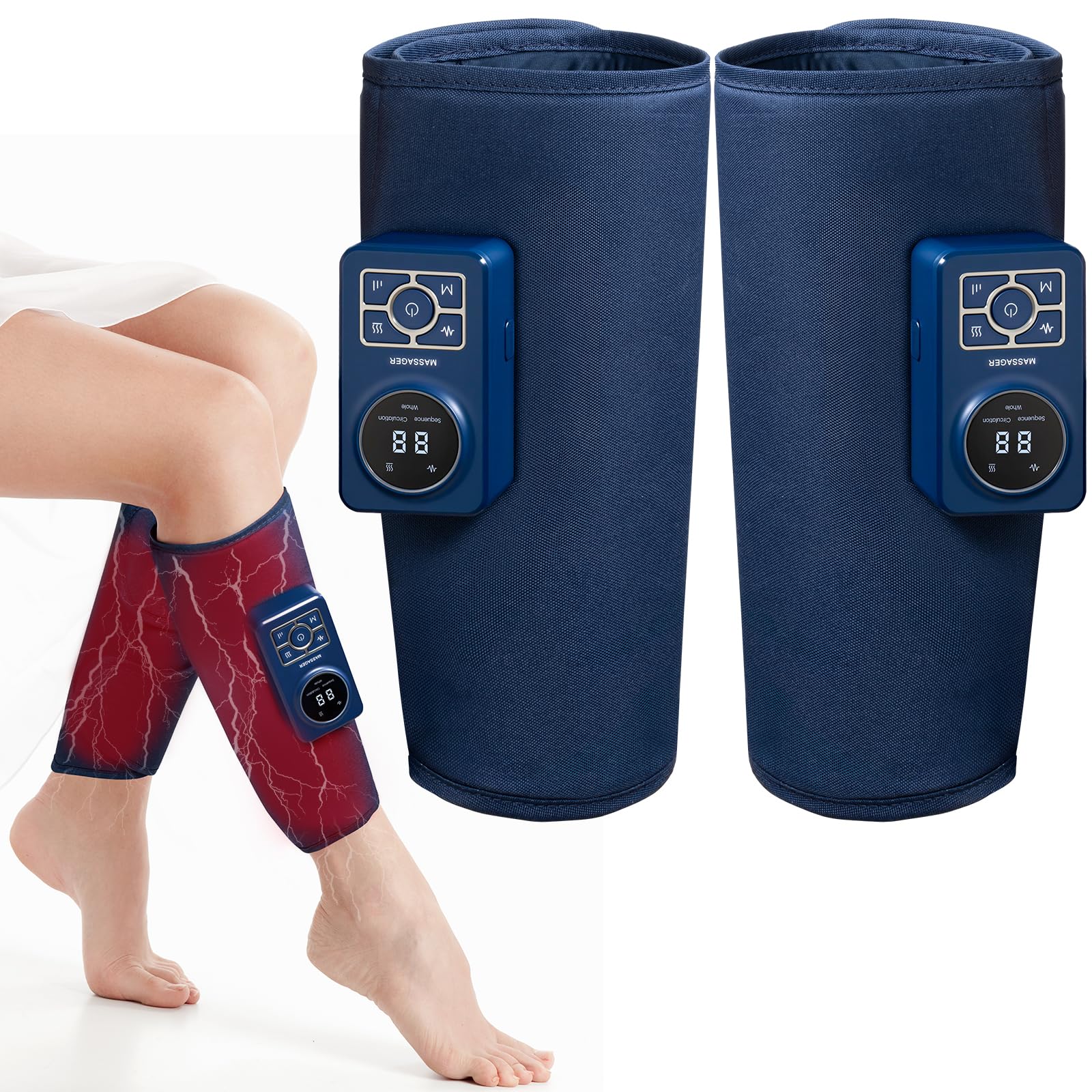 

2025 Последняя Эволюция Расслабление Икр Уход за Ногами Уровни EMS 3 Режима Давление Воздуха 3 Уровня EMS для Стоп Беспроводной USB Перезаряжаемый Легкий в Использовании Унисекс синий