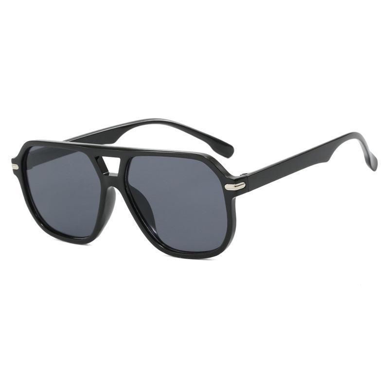2024 Double Beam Square Sunglasses: Simple European & American Fashion, Trendy for Women