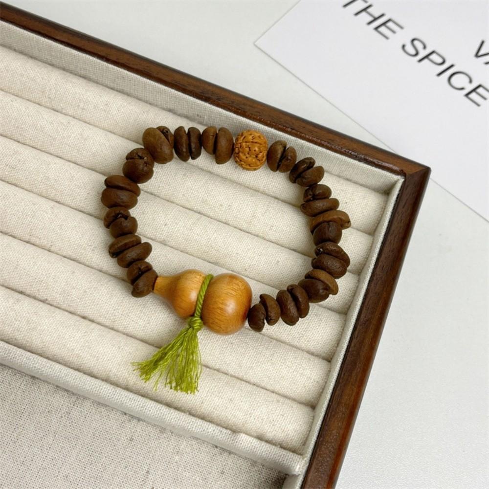 

New Wooden Coffee Bean Bracelet Handmade Bohemian Buddha Beads Bracelet Gourd Cultural Playthings Bracelet Hand Decoration