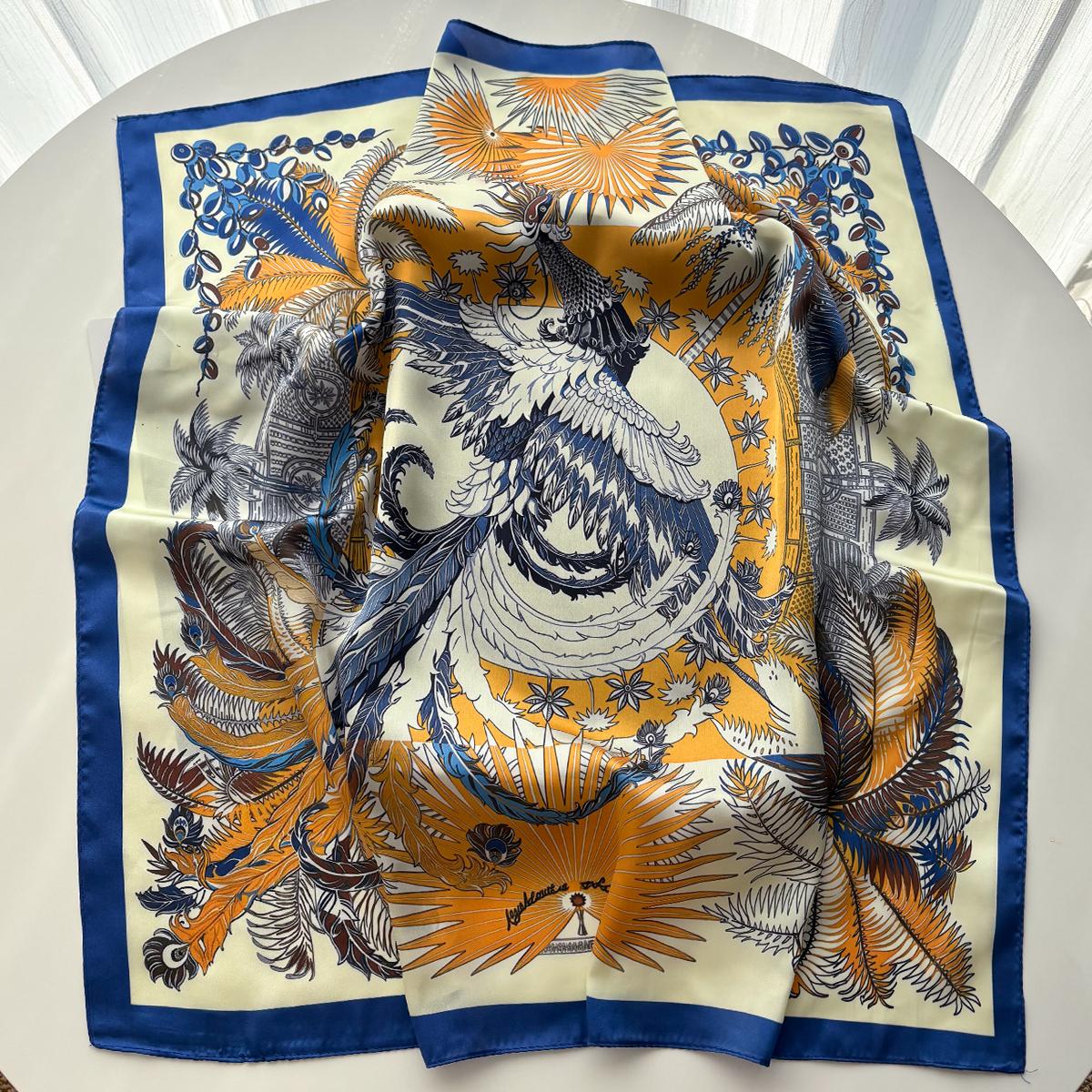 

Design Women Square Scarf Silk Imitation Luxury Neckerchief Bandana Foulard Lady Shawl Scarves Wrap Head Hair Band Ties
