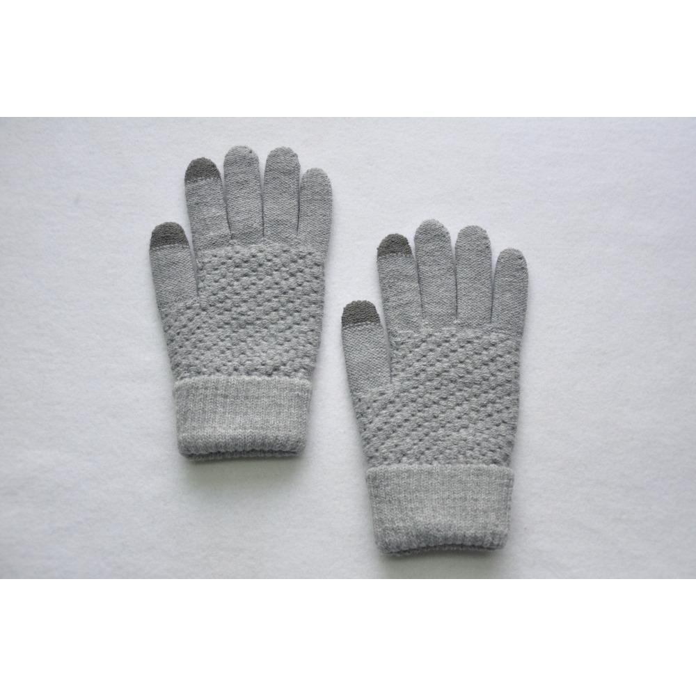 Adult men and women winter warm plush thickened wool gloves, pineapple pattern jacquard