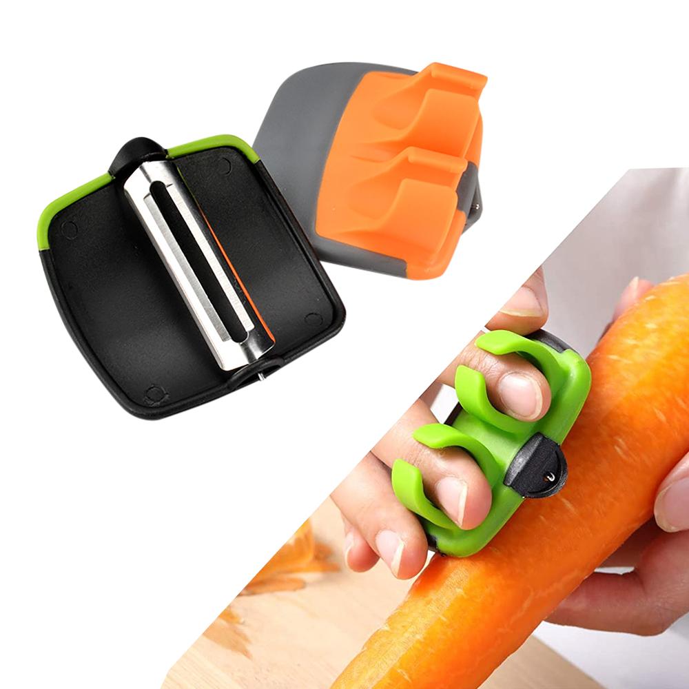 Vegetable Peeler Stainless Steel On Finger Quickly Remove Peel Without Changing Grip for Peeling Cucumbers Potatoes