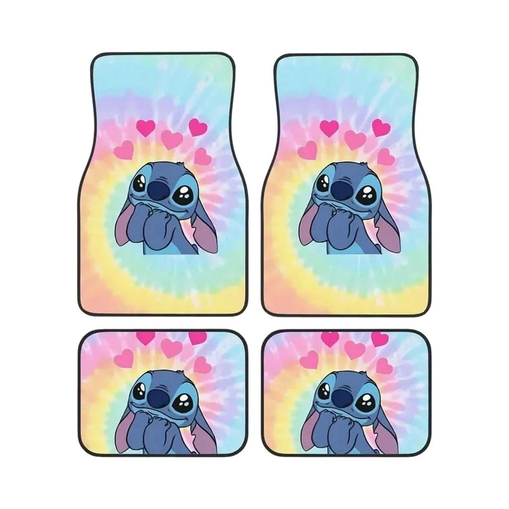 Auto Tapijt Mat Set van 4, Anime Auto Accessoires Interieur Alle Weer Vloermatten Decor met Niet- Zwart Achterkant