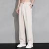 Summer Men's Pants Light&Thin Polyester Elastic Waist Semi-Wide Loose Slacks Drape Suit Pants Male Casual Trousers