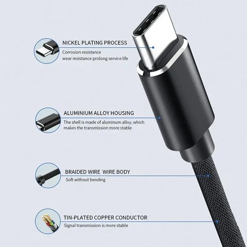 Type C to Micro USB Cable Fast USB Type-C Adapter for Samsung Huawei Xiaomi OnePlus MacBook Pro OTG Mobile Phone Micro USB Cable
