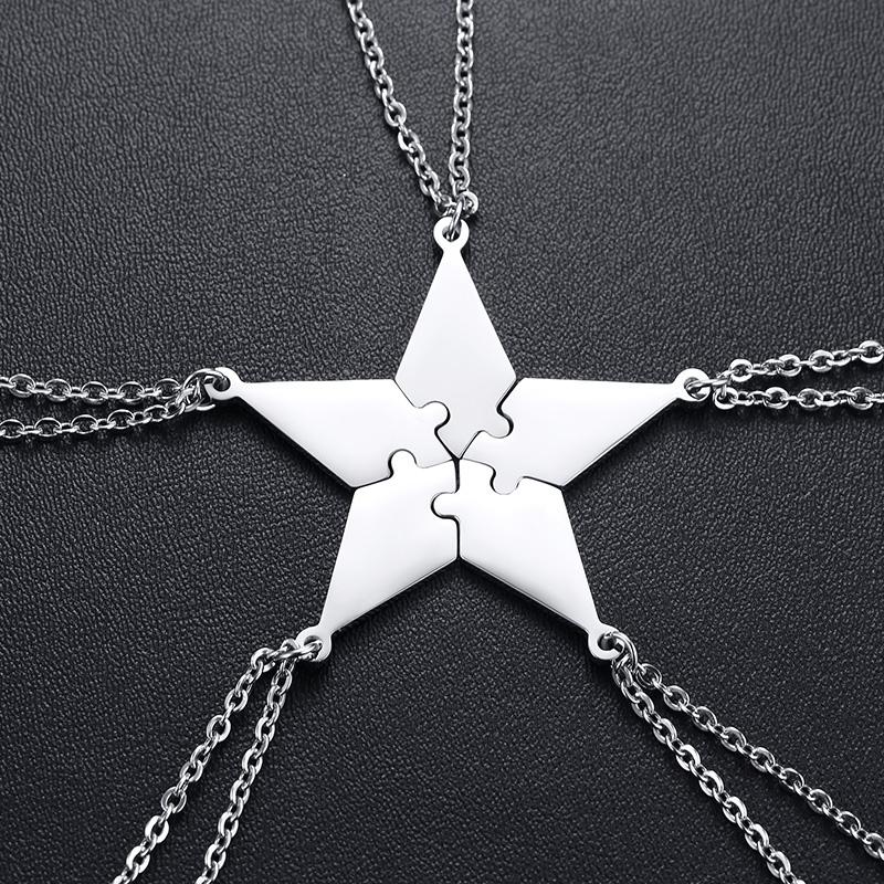 

5 PCS/Set BFF Puzzle Pendant Necklace for Best Friends Sisters Brothers Personalize Name Custom BFF Necklaces Gifts