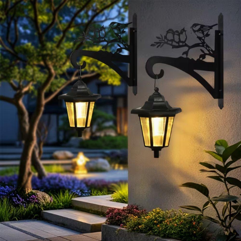 Waterproof Solar Plastic Hanging Bracket Metal Animal Decor Wall Mount Hanging Holder Courtyard
