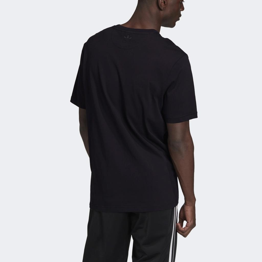 Adidas Originals 3D Trefoil Tee Casual Printed Logo Crew Neck Short Sleeve T-Shirt Men Tops Black GE0829