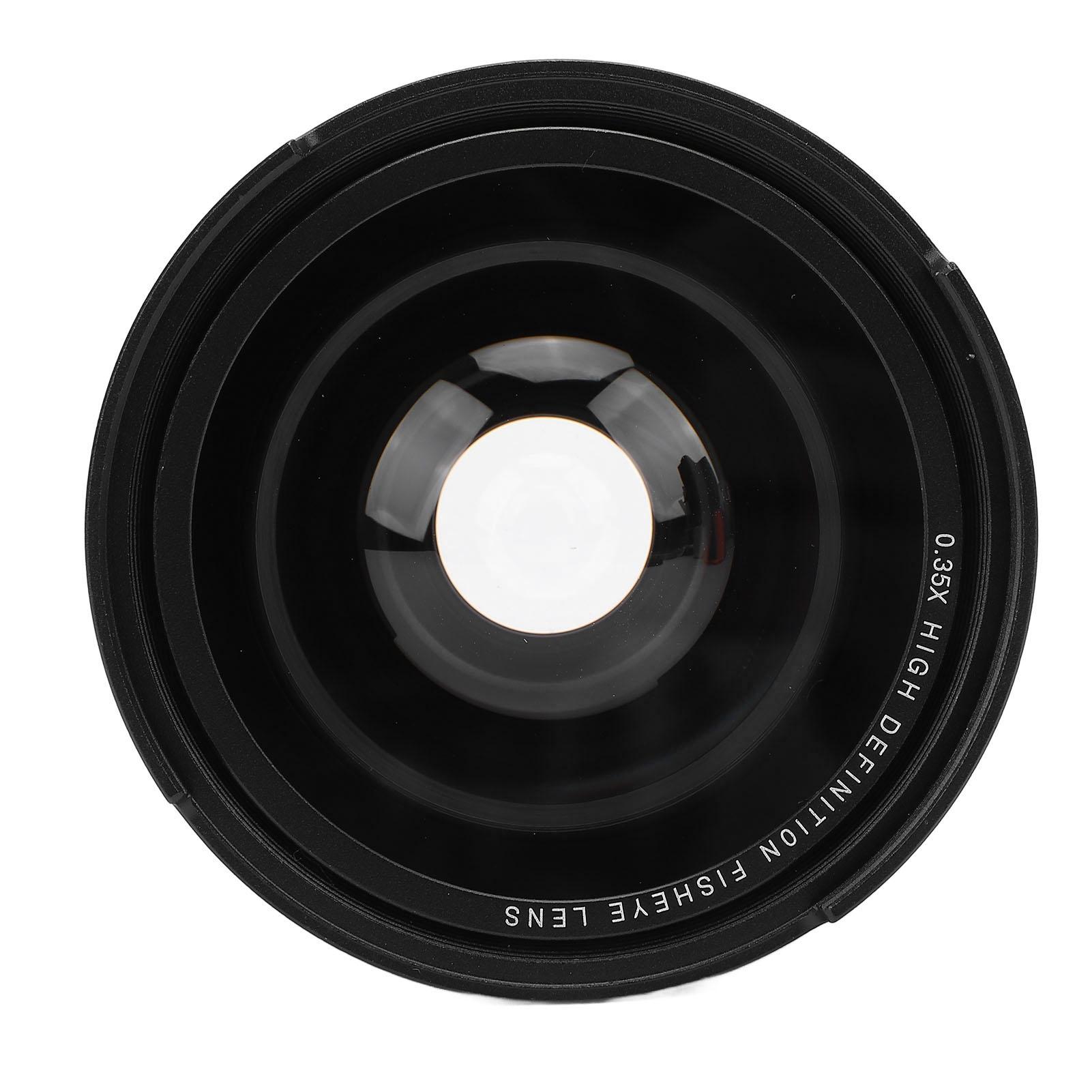 

Fisheye Lens 0.35x Super Wide Angle Panoramic Macro 2 in 1 Detachable Lens AF IR Compatible 55mm 2.17in