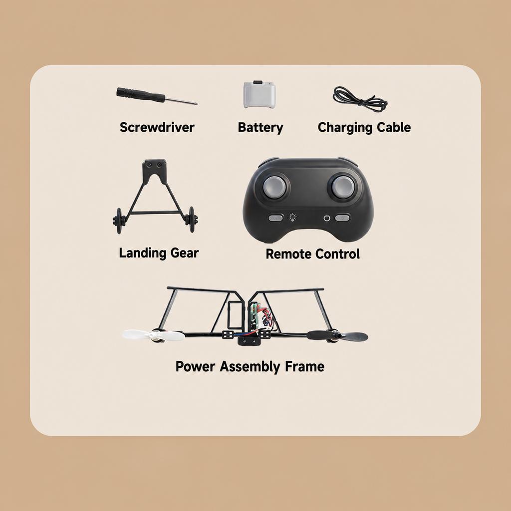 Remote Control Paper Airplane Portable Rc Aircraft Building Parts Diy Rc Plane Power Kit Creative 4-Channel Rc Aircraft Kit