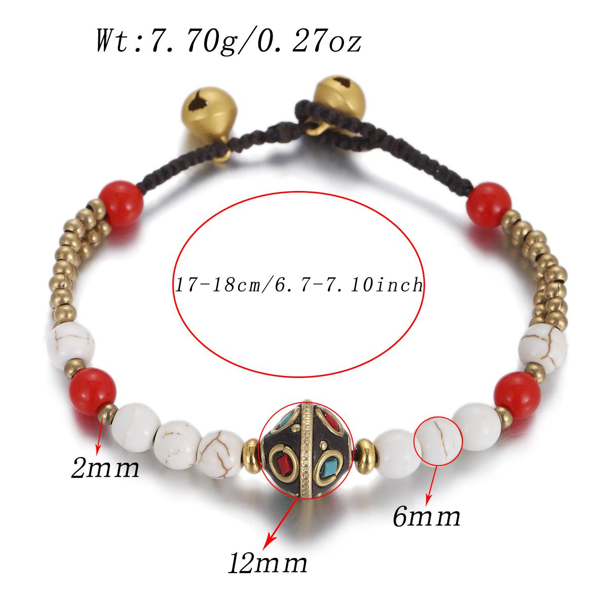 

Ethnic Nature Stone Nepal Copper Beads Bracelet Women Men Vintage Tibetan Buddhist Mantra Hand Prayer Wheel Bracelets Zircon