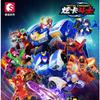 New SEMBO METAL CARDBOT Building Block Xuan Blue Lightning Transforming Robot Assembly Movable Model Toy Collect Children's Gift
